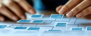 Designer planning hierarchy of a website