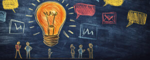 Sketch of a light bulb depicting idea