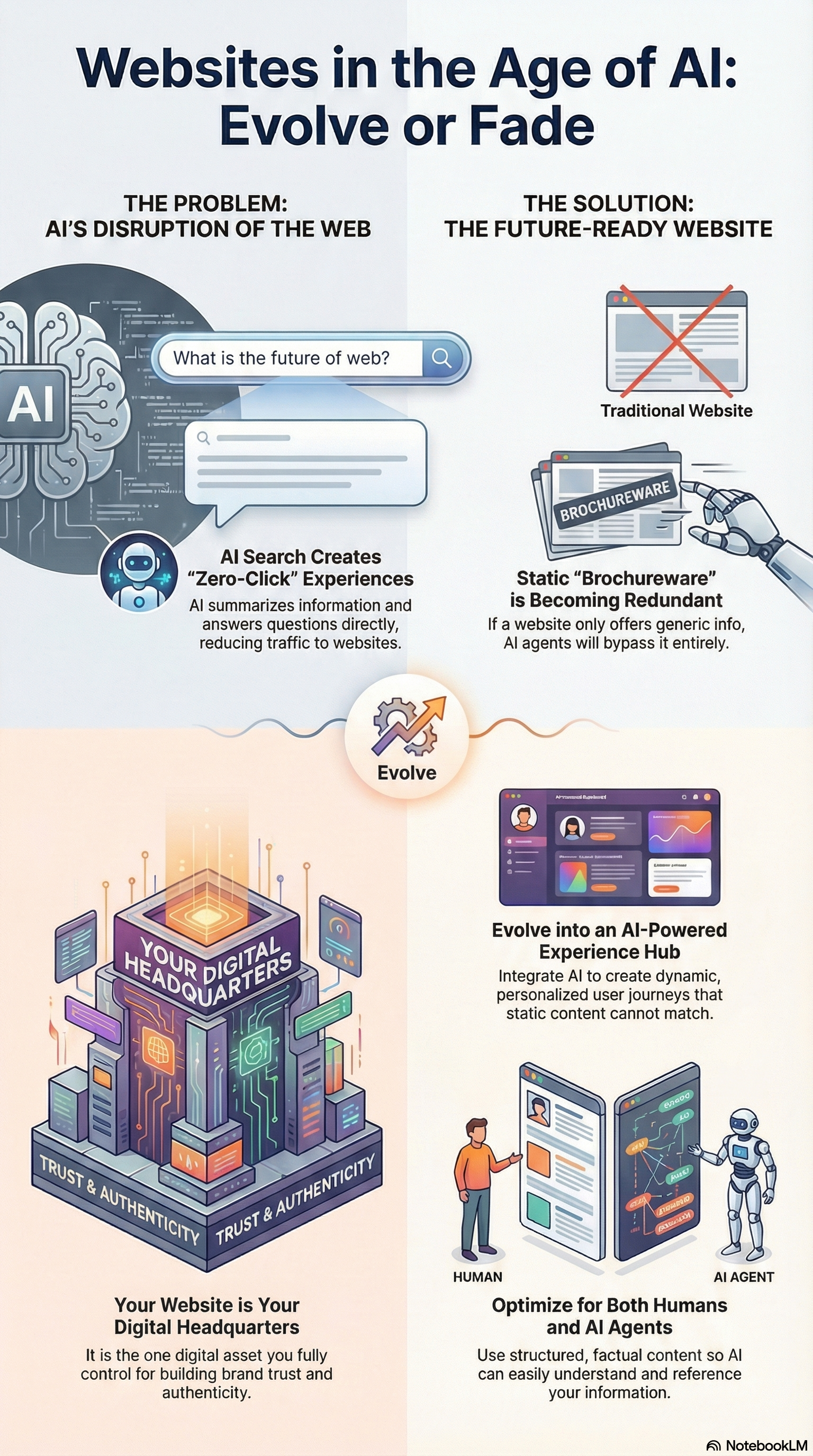 Infographic about websites in the age of AI