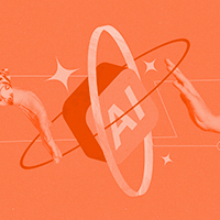 Composite trend artwork sketch image collage of intelligence assistant creative device internet icon ai hand gesture showing hold contact