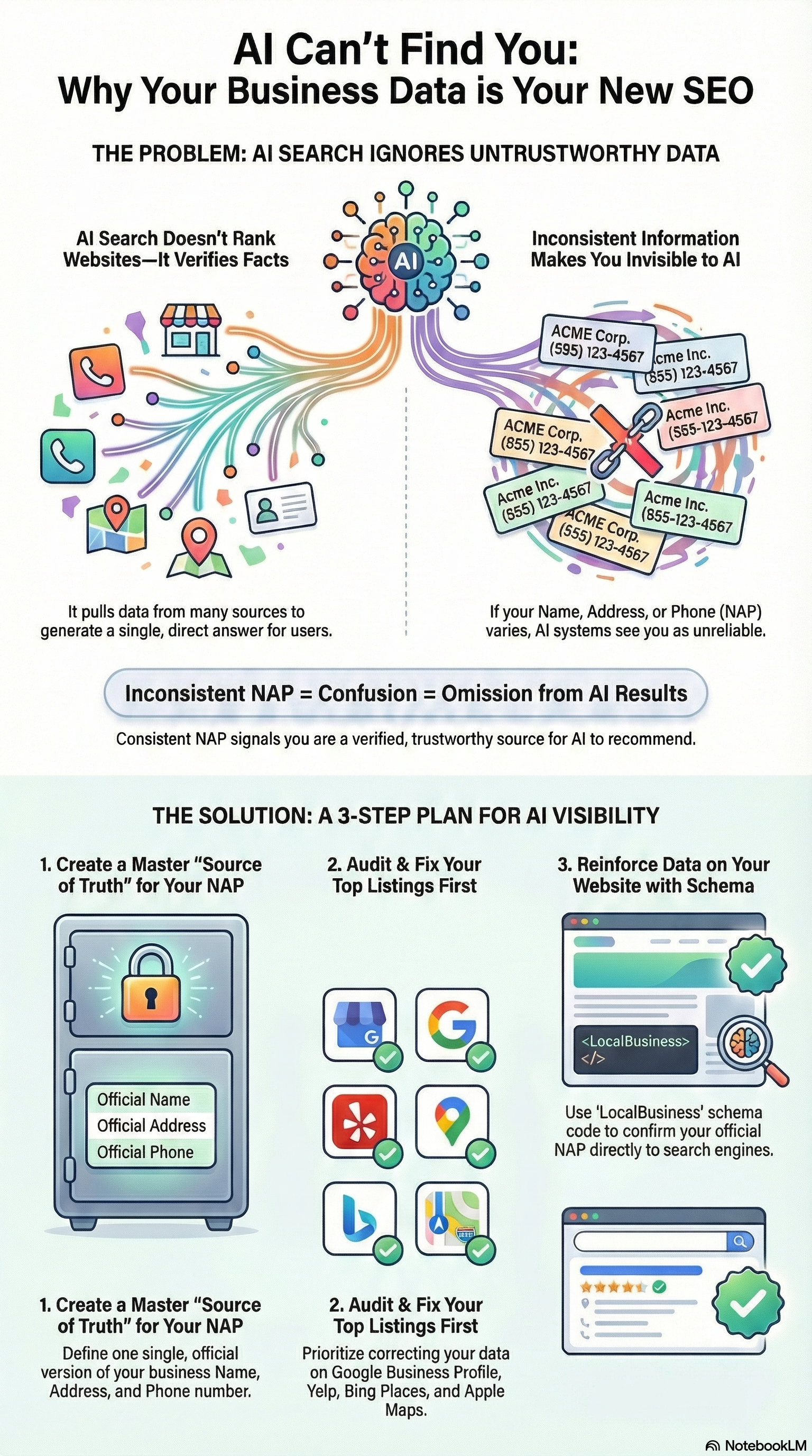 Infographic depicting the important role citations play in AI Search Mode