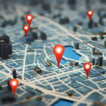 Digital map with location pins