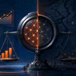 Data analysis and balance concept illustration